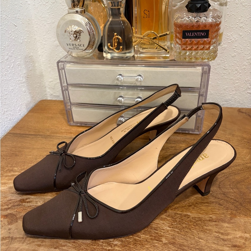 Brown Slingback Kitten Heel from Nordstrom by Amalfi - Size 6.5 - Made in Italy